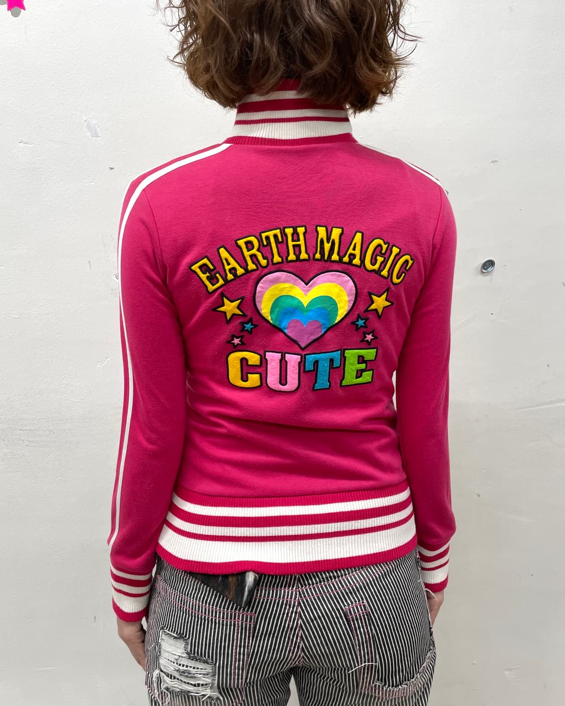 Retro heart star pink track top  상품이미지5