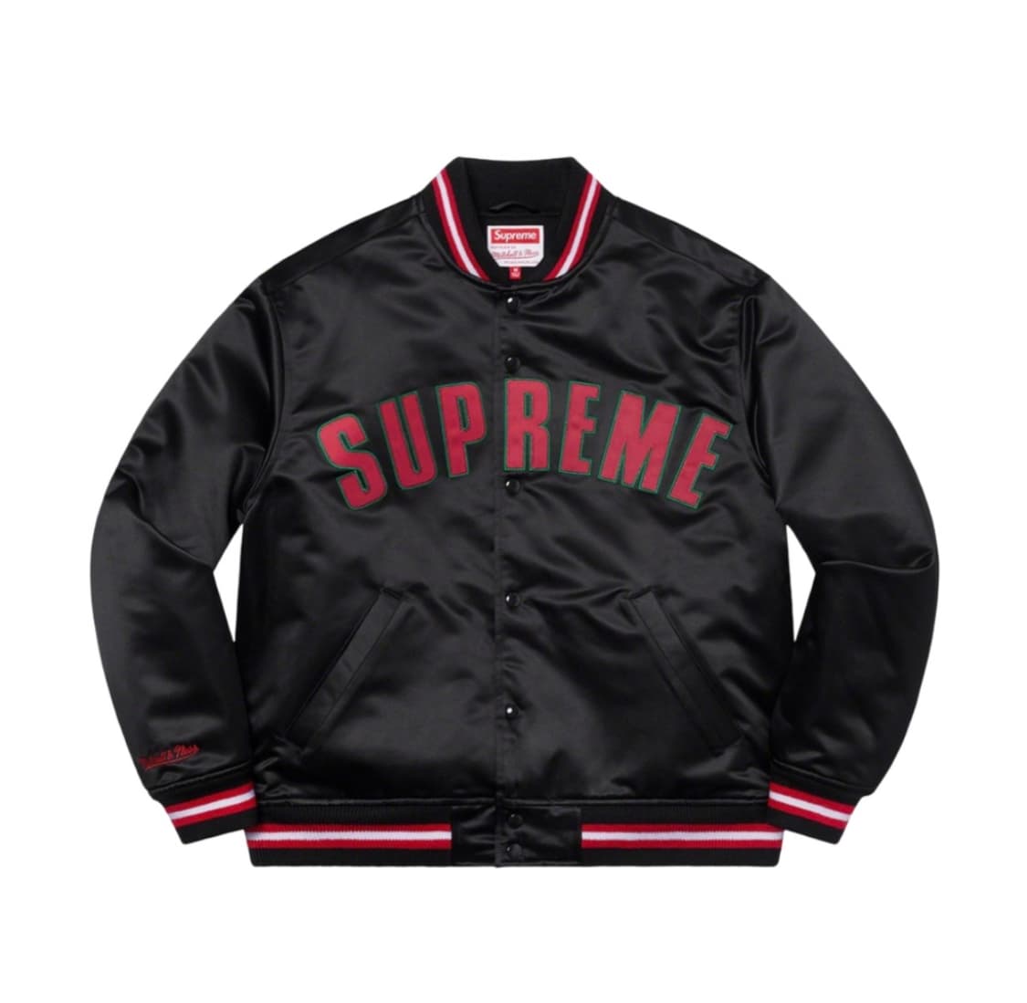 슈프림 x 미첼앤네스 사틴 바시티 자켓 L 상품이미지1