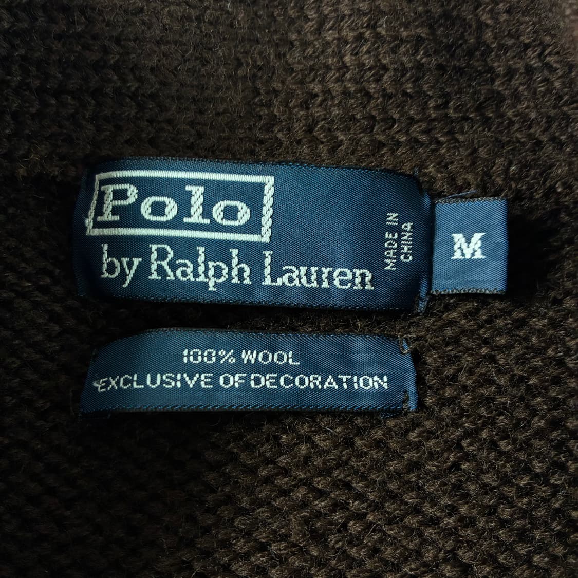 Polo 폴로 랄프로렌 브라운 램스울 P엠브로이드 레터맨 가디건 상품이미지4