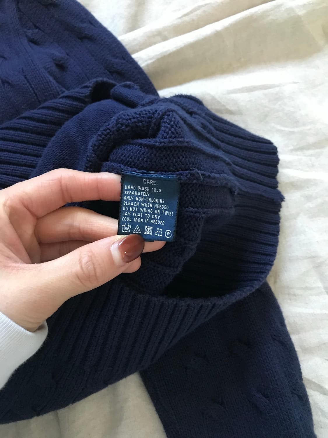 대장급 폴로 랄프로렌 포니 로고 네이비 케이블 니트 후드집업 상품이미지9