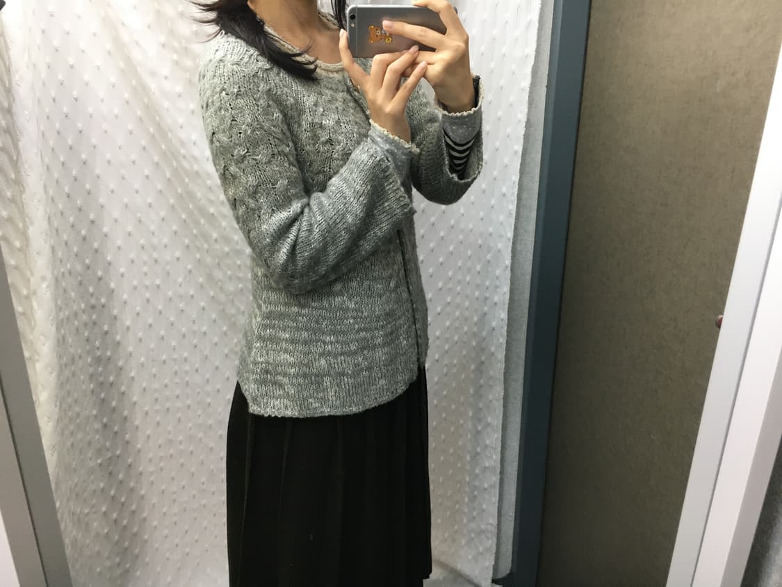 그레이 단추 포인트 가디건 상품이미지3