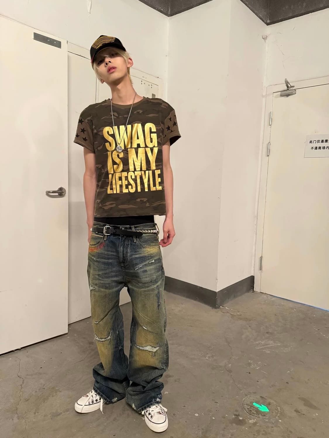 SWAG 라이프 카모 레터링 반팔 티셔츠 상품이미지2