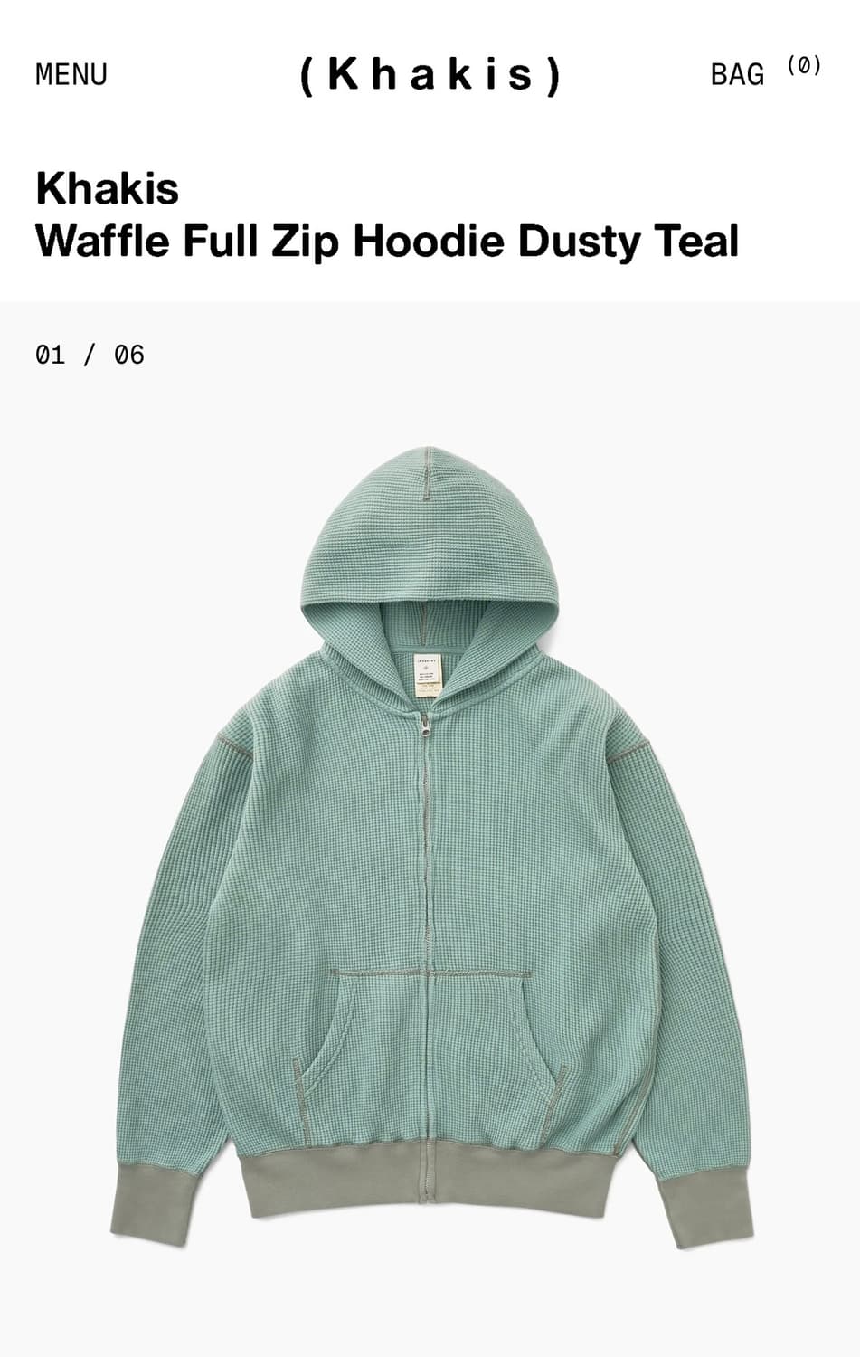 카키스 와플 후드집업 2사이즈 구매  상품이미지2