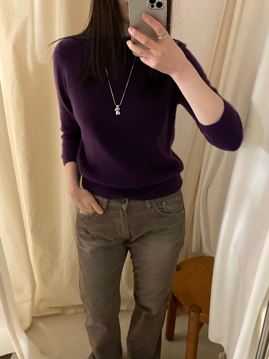 vintage violet cashmere 100 knit 상품이미지6