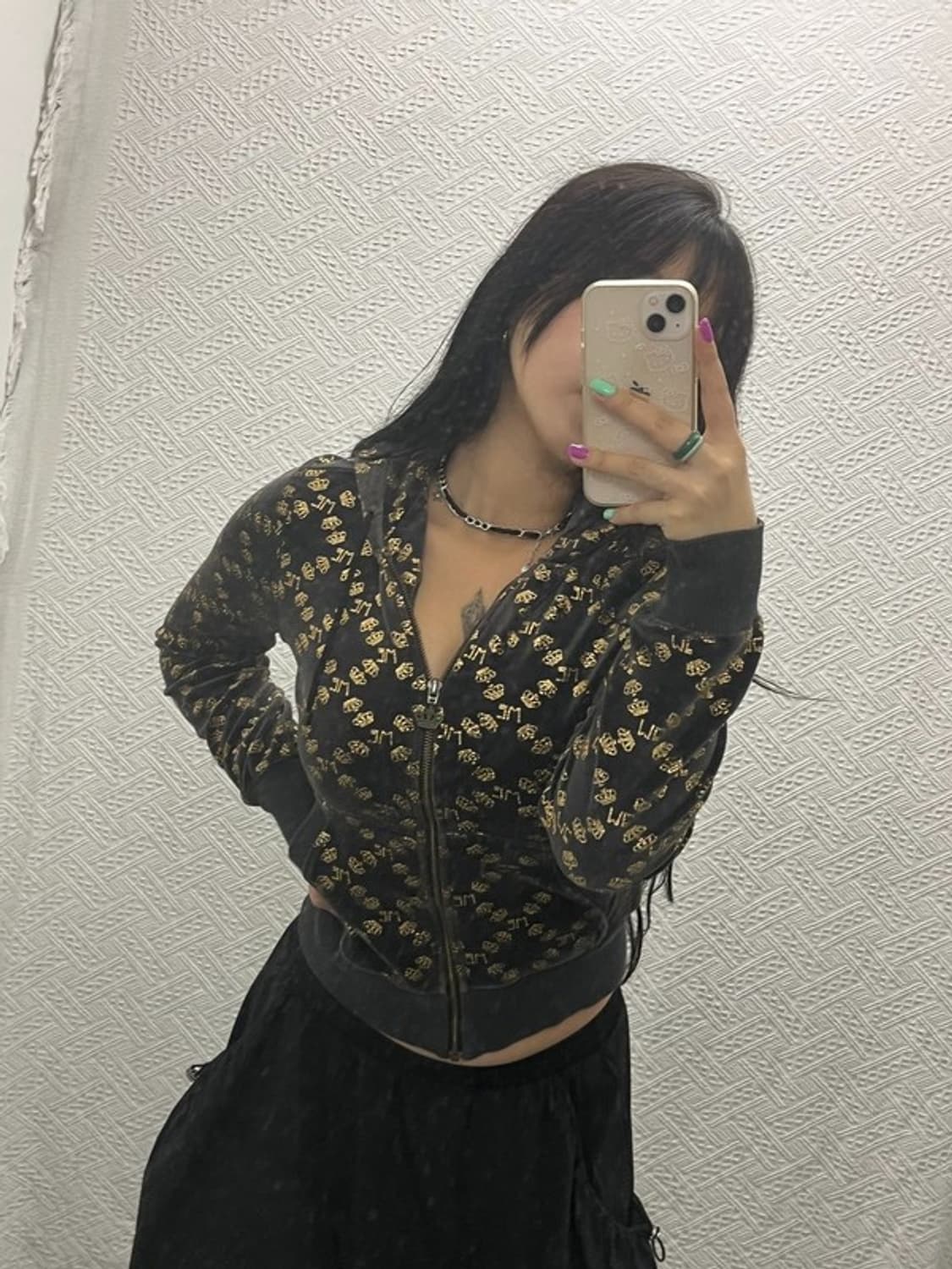 아디다스X미시엘리엇 희귀 올드스쿨 빈티지 벨벳 집업 85 C06554 상품이미지2