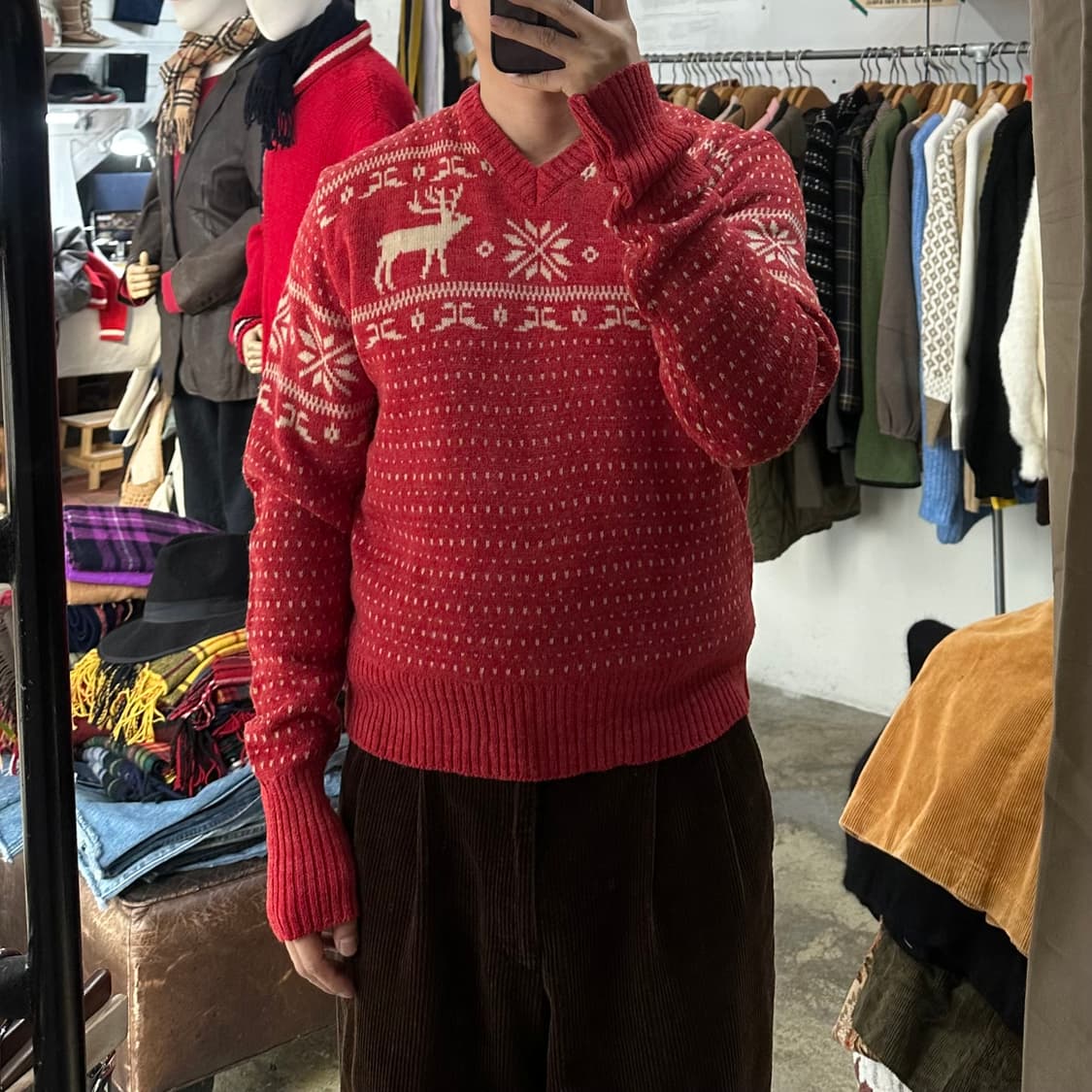 (착용컷) K.mayer 노르딕 패턴 니트 (남성용 100) 상품이미지3