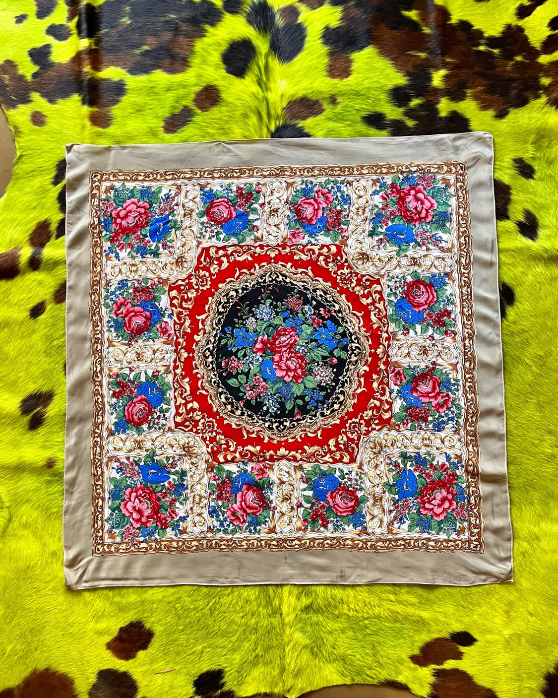 JPN Vintage Antique Floral Graphic Scarf 상품이미지7