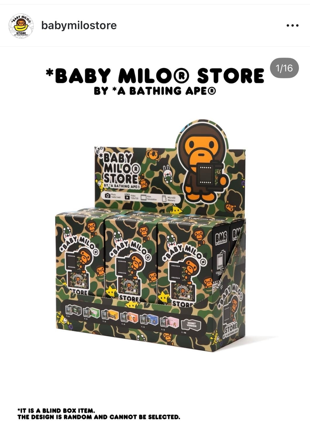 베이프 베이비마일로 미니 카메라 키링 키체인 상품이미지1