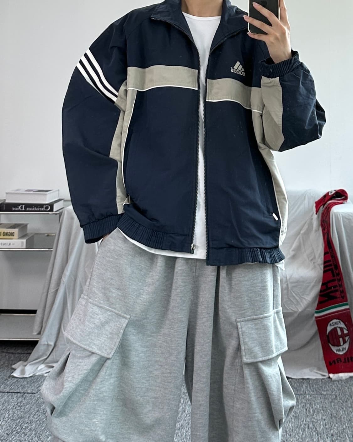 아디다스 90s 올드스쿨 배색 바람막이 100 상품이미지4