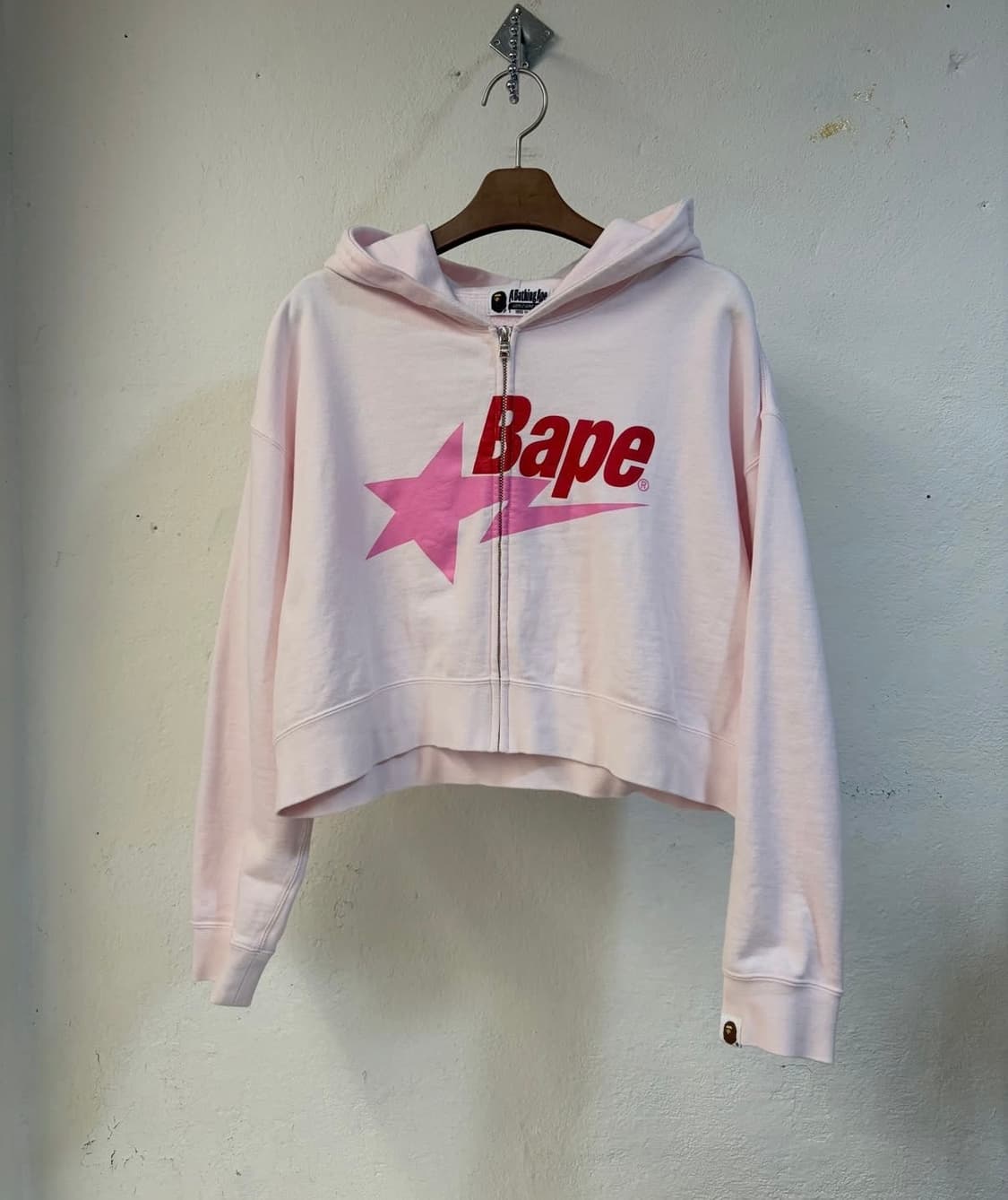 베이프 스타 딸기우유 크롭 후드집업 상품이미지4