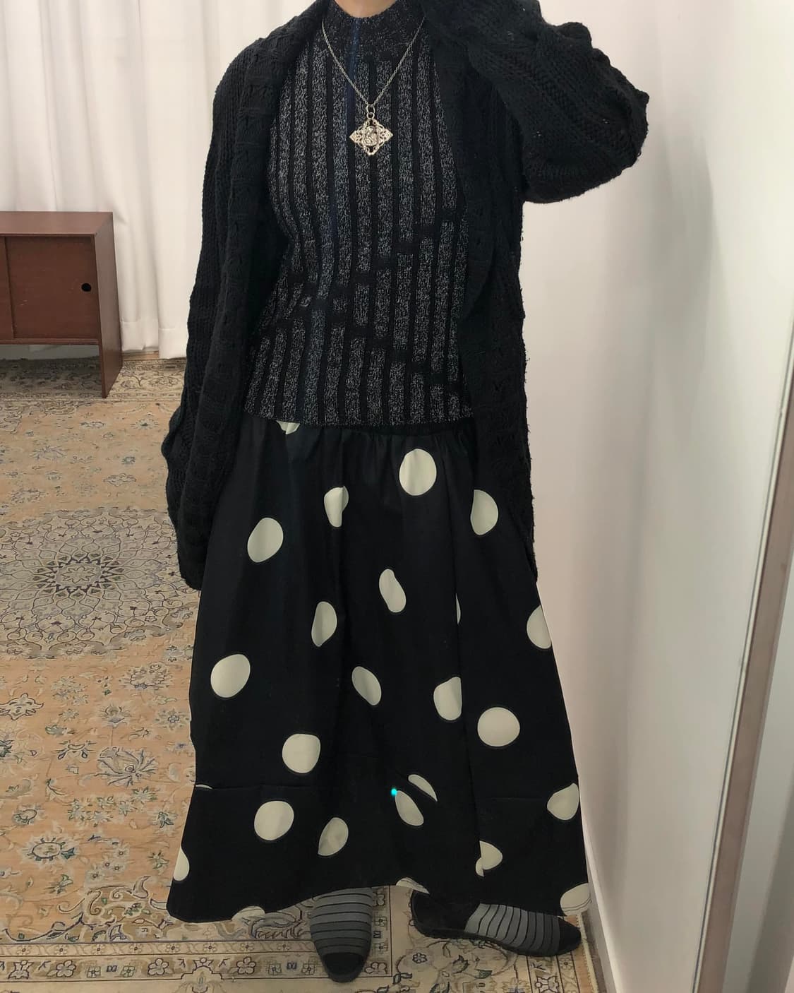 블랙 오픈 롱 가디건 상품이미지4