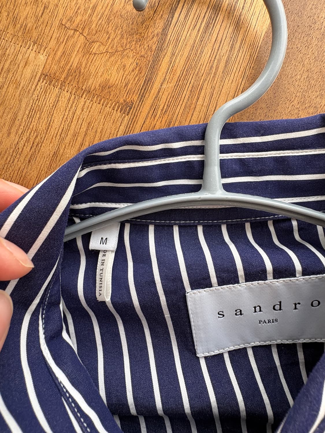 산드로 네이비 스트라이프 셔츠 상품이미지6