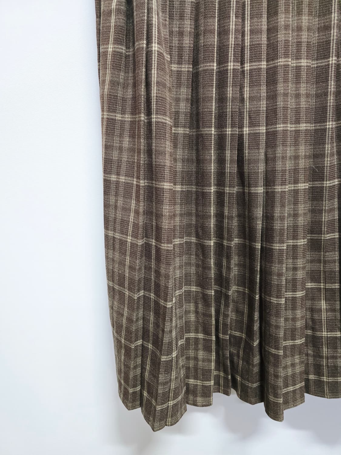 브라운 체크 뷔스티에 롱 원피스 상품이미지3