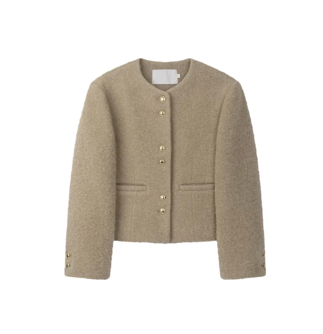 (새상품)(S) 드로우핏 우먼 헤어리 알파카 울 칼라리스 자켓 판매 상품이미지6