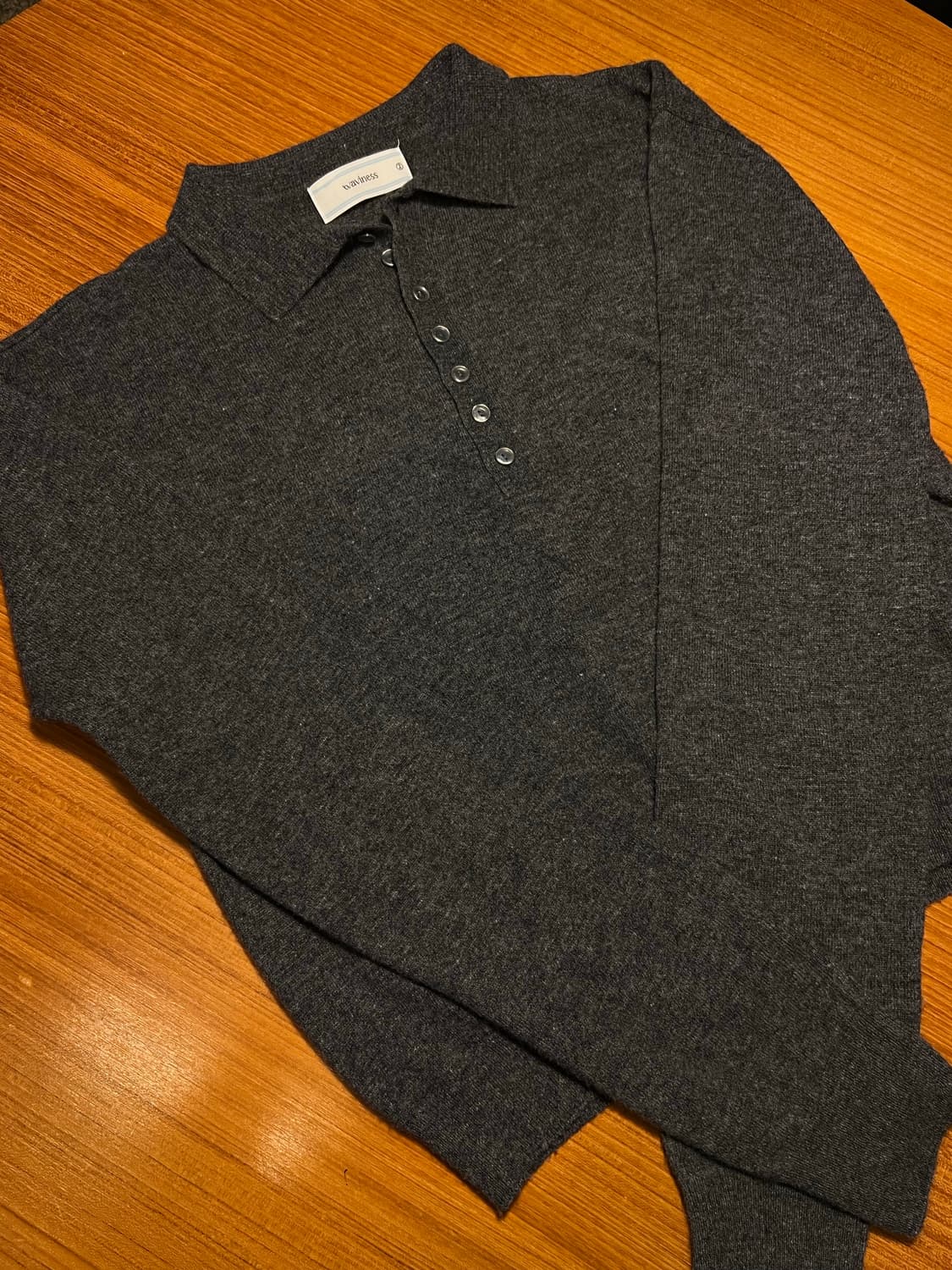 웨이비니스 25fw 캐시미어 울 블렌드 니트 카라티 상품이미지3