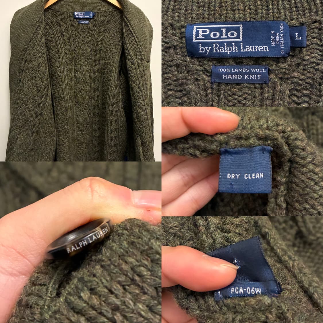 (L)00s 폴로랄프로렌 램스울 케이블 핸드니트 숄카라 가디건 상품이미지10