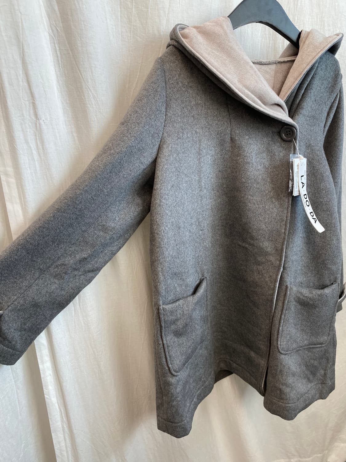 LADORA 울혼방 후드 코트 상품이미지5