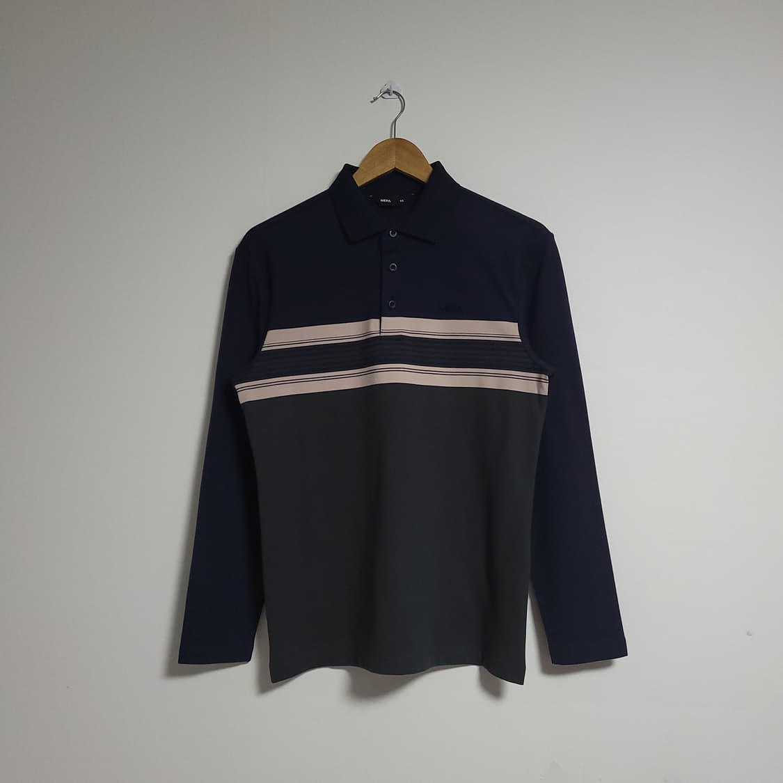 (95) NEPA 네파 남성용 긴팔 카라 티셔츠 차콜 네이비 상품이미지1