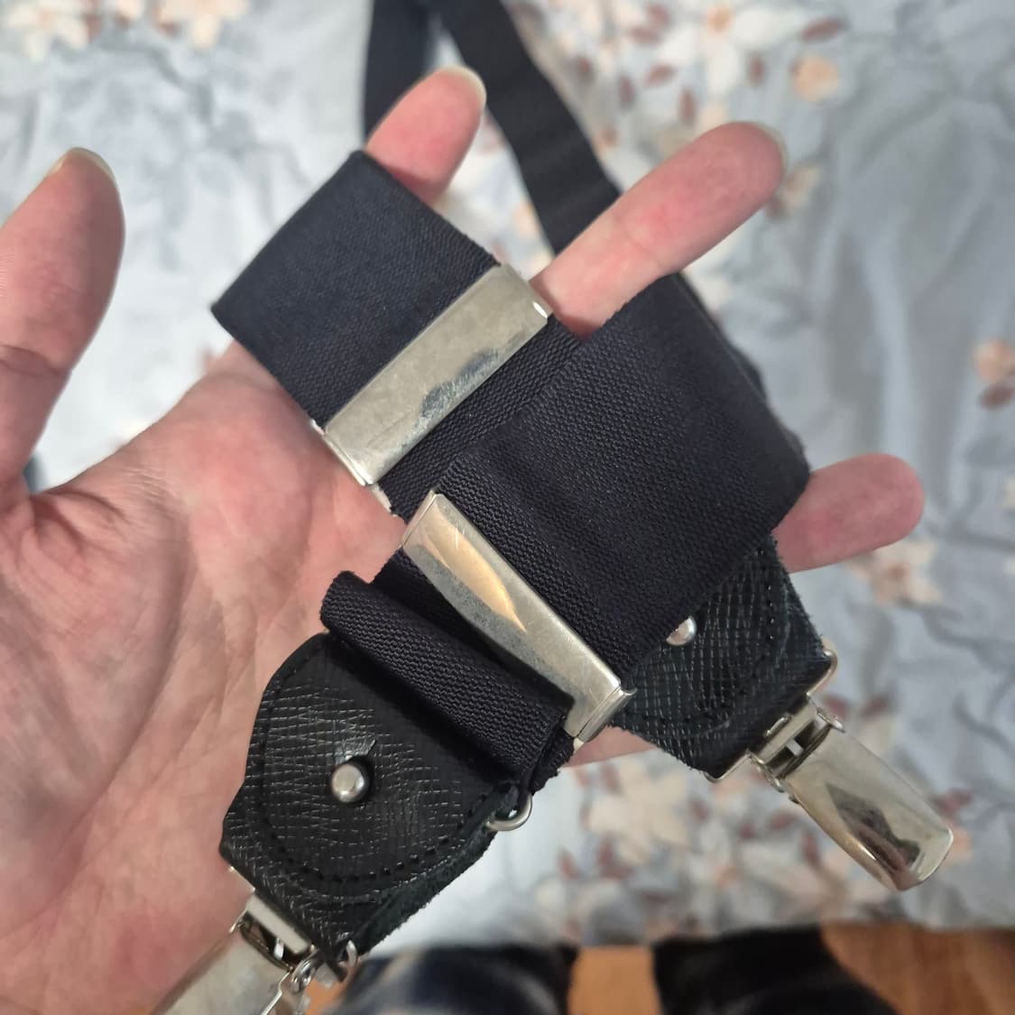 벨그레이비어(Belgravia) 실크 & 소가죽 서스펜더(멜빵) 상품이미지2