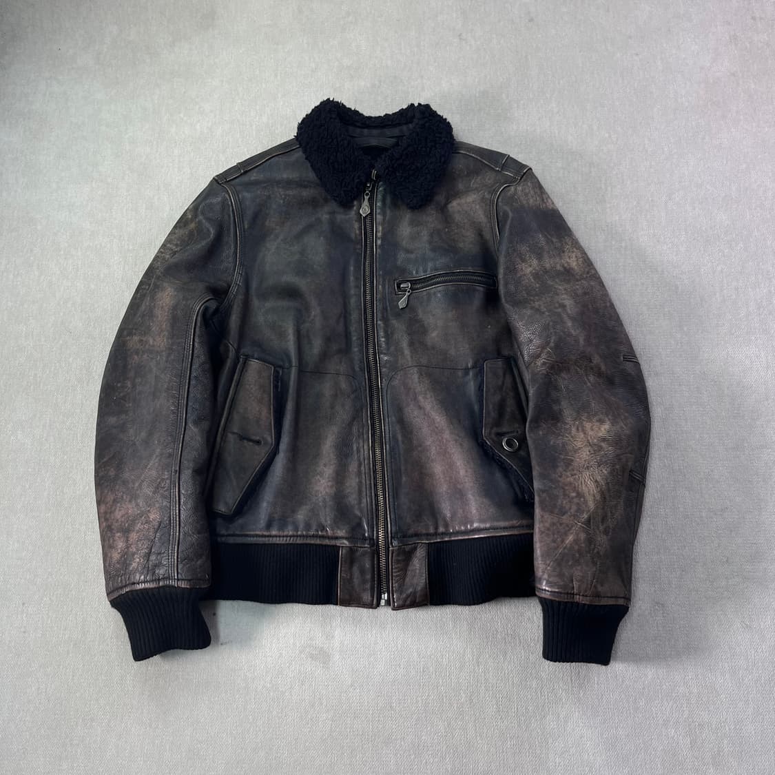 100 디젤 리얼 가죽 무스탕 자켓  상품이미지1