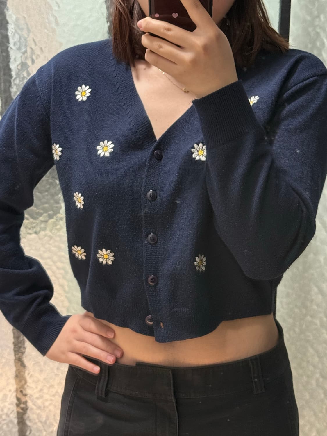 Deliccent 플라워 브이넥 가디건 상품이미지2