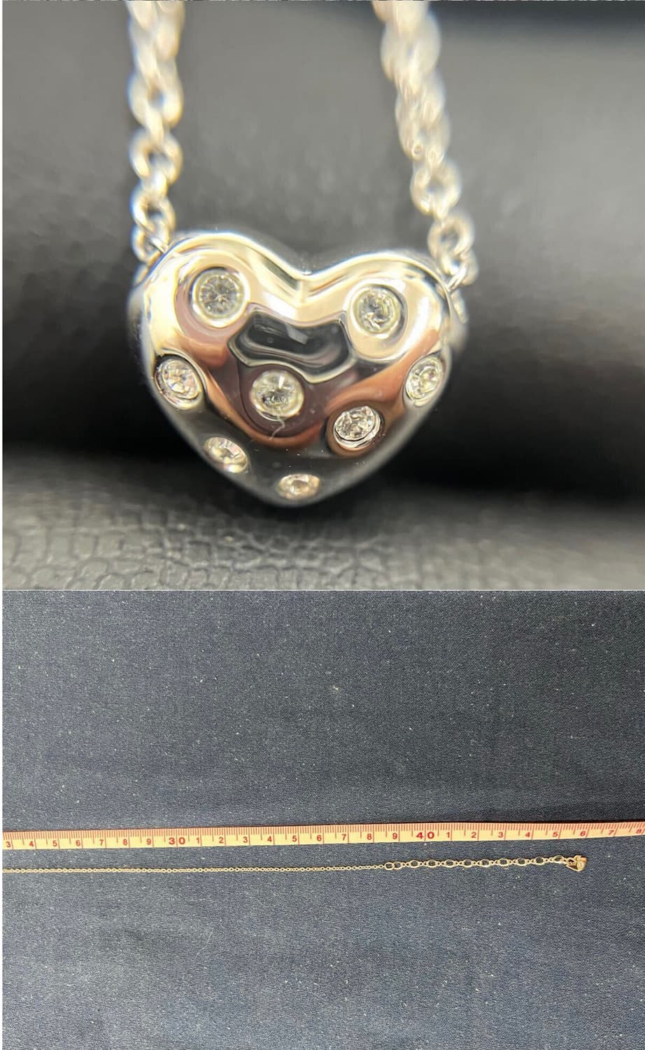 스와로브스키 양면 통통 하트 목걸이 크리스탈 큐빅 네크리스 1809006 상품이미지4