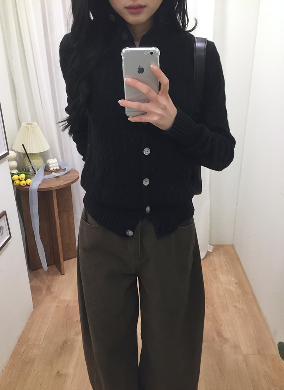 여성 폴로 버튼 니트 가디건 95 상품이미지2