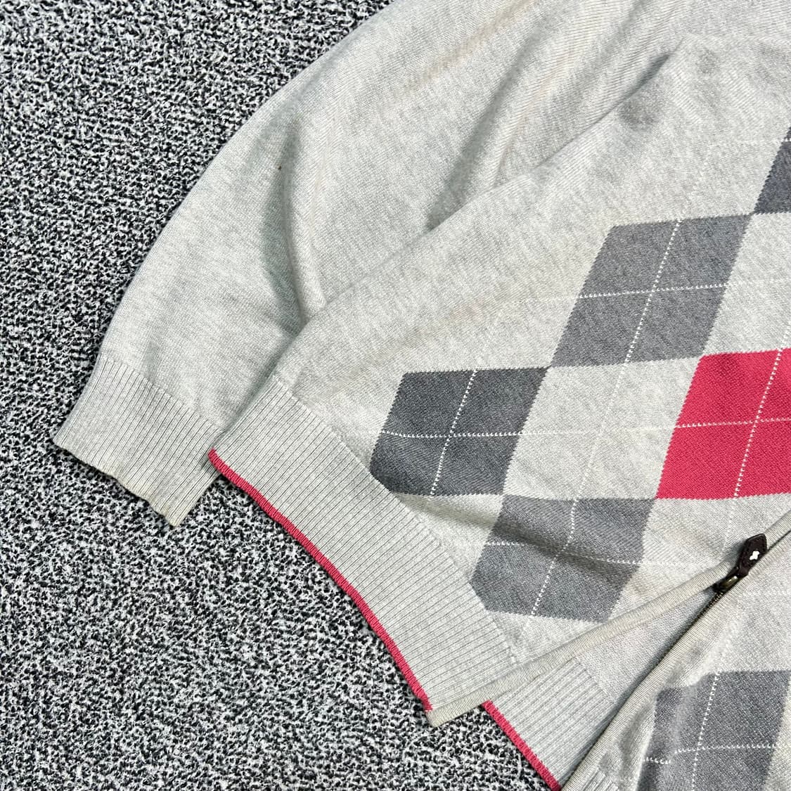 브룩스 브라더스 아가일 패턴 투웨이 집업 니트 상품이미지3