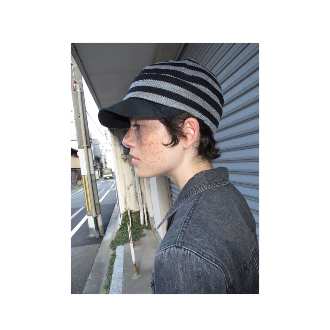 Striped Knit Adjustable Visor Stack Cap 상품이미지1