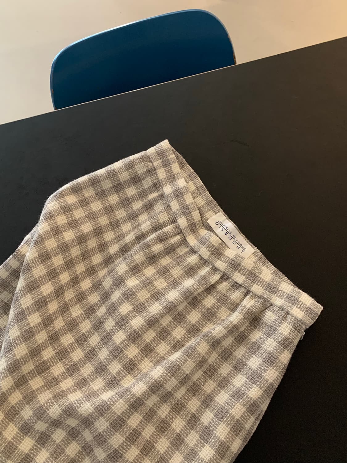 80's "GIVENCHY" wool check Skirt 상품이미지9