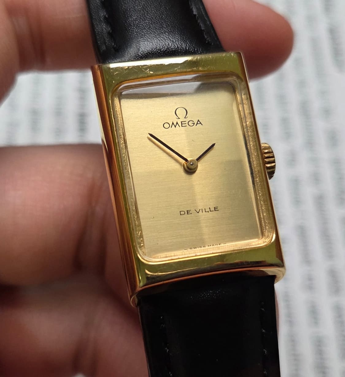 레어] 빈티지 오메가 드빌 사각탱크 4분할 다이얼 금장 수동 메커니컬 상품이미지4