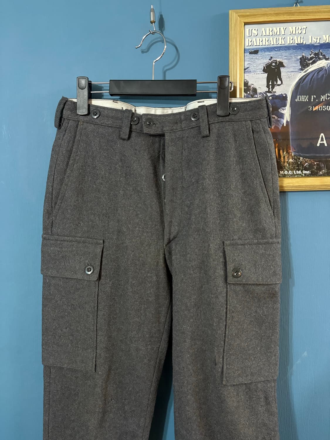60‘s Swedish army Gray Wool Cargo Pant. 상품이미지2