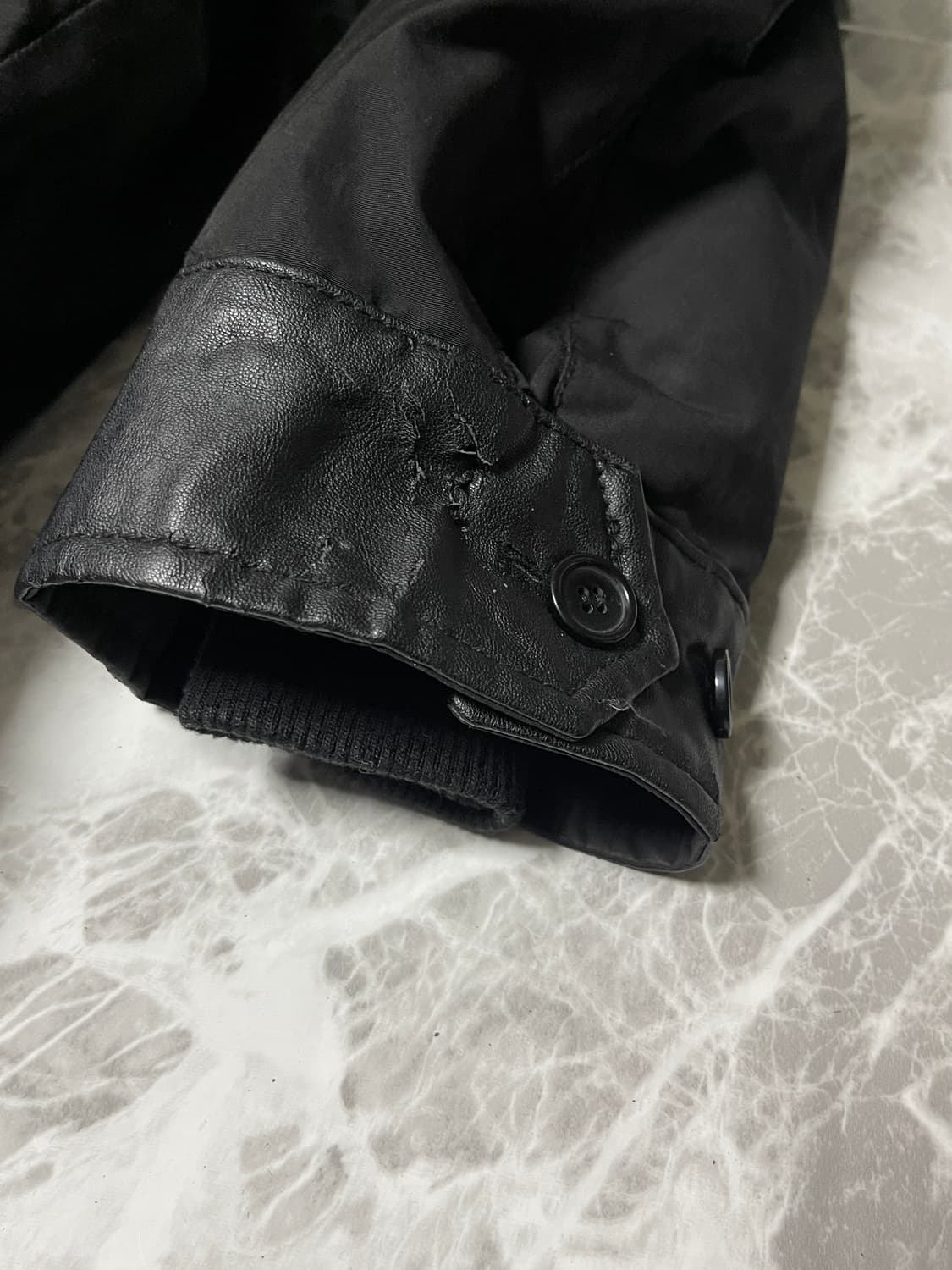 leather stitch hoody jacket 상품이미지6