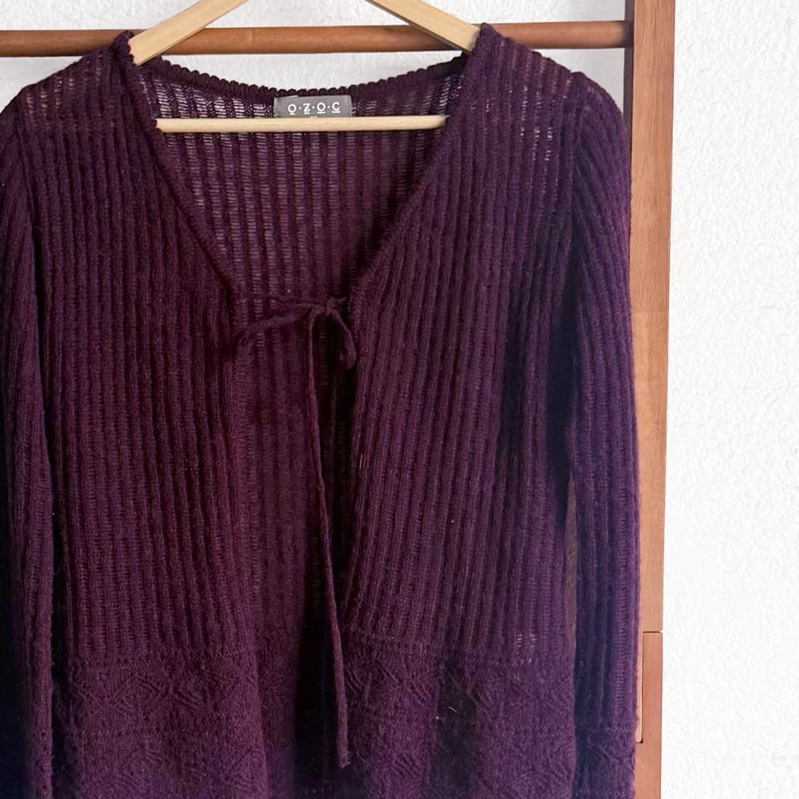 여름의 와인빛 니트 가디건 상품이미지2