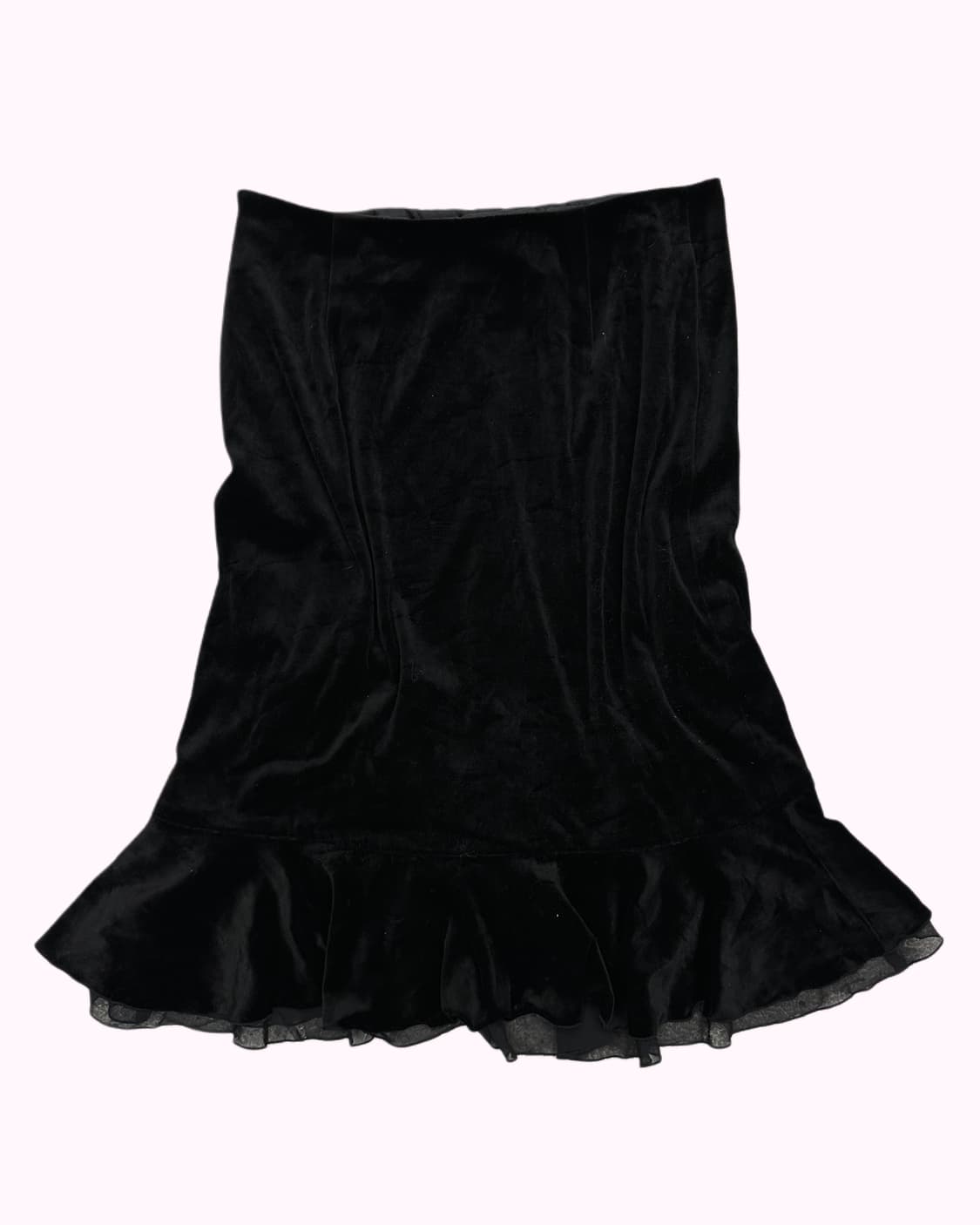 black ruffle velvet skirt 상품이미지4