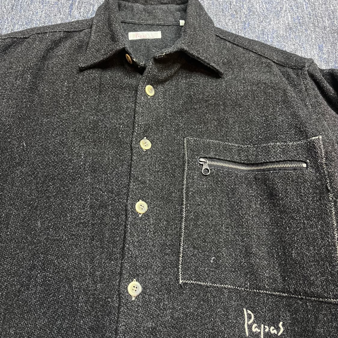 파파스 일본 포켓 모 셔츠 자켓 상품이미지3