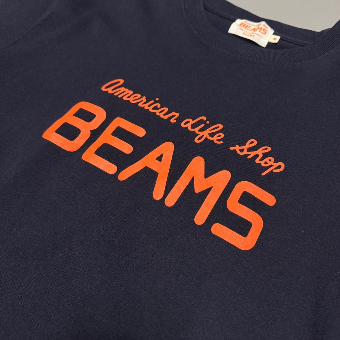 빔즈(BEAMS) 22ss 45th 클래식 로고 프린트 코튼 크루넥 반팔 상품이미지4