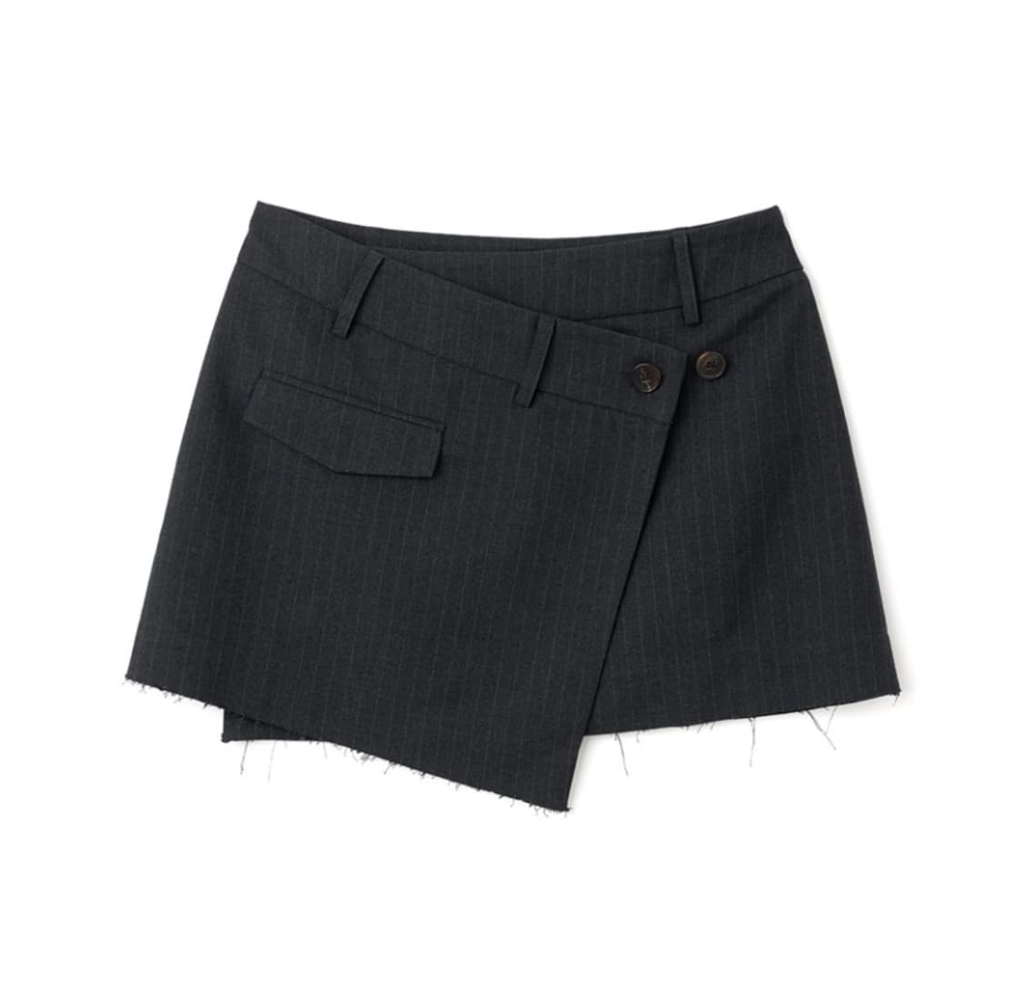 밀로우먼 슬래시 랩 미니 스커트 [차콜 그레이] M 상품이미지1