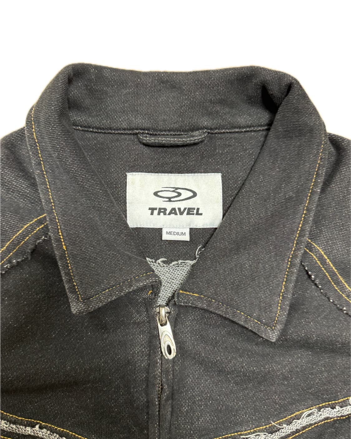 TRAVEL black cutted zip-up jacket 상품이미지3