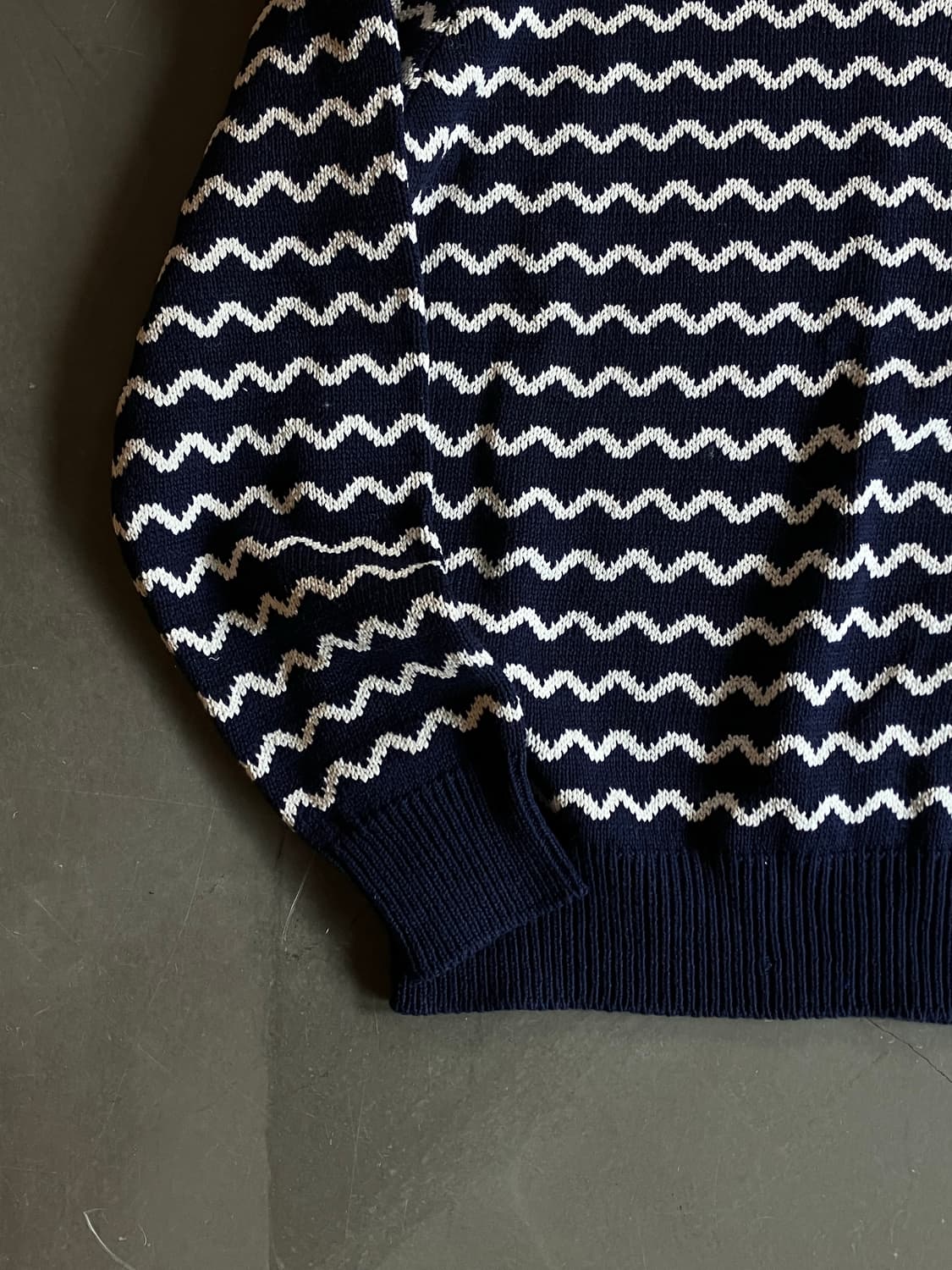 드레익스 drake's 웨이브 스트라이프 코튼 니트 M 상품이미지2