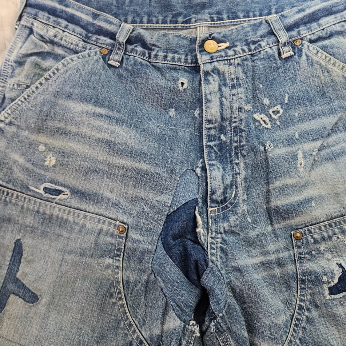 [M] 세인트미카엘 24aw 더블니 플레어 데님 상품이미지3