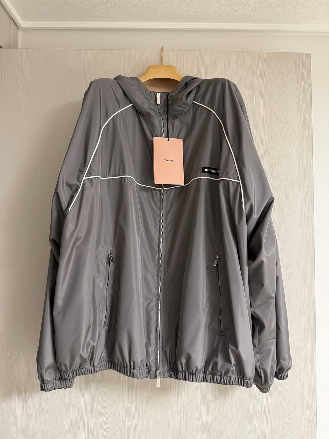 [40] 미우미우 테크니컬 실크 블루종 재킷 블루 리드 그레이 상품이미지3