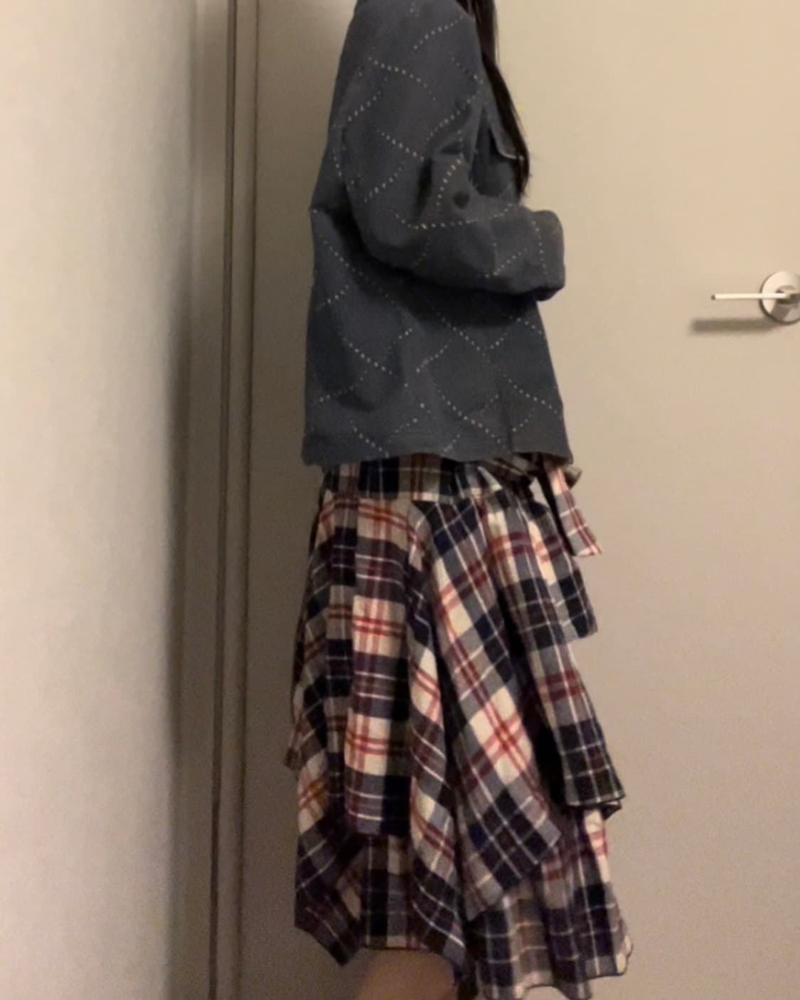 check ribbon midi skirt 상품이미지6