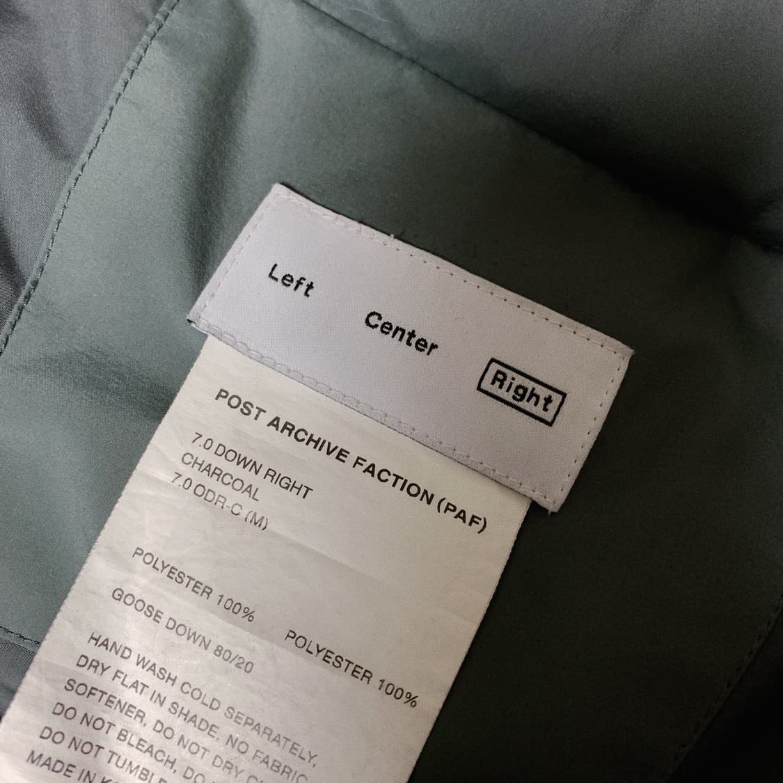 포스트아카이브팩션 7.0 다운 라이트 차콜 상품이미지3