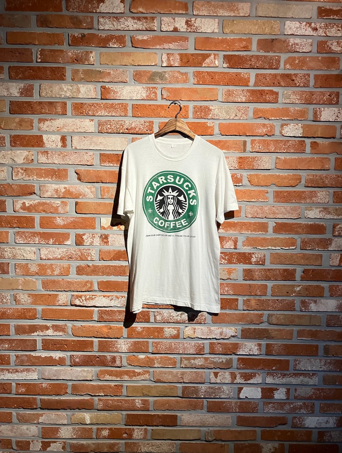 90s USA 빈티지 스타벅스 패러디 반팔 티셔츠 상품이미지1