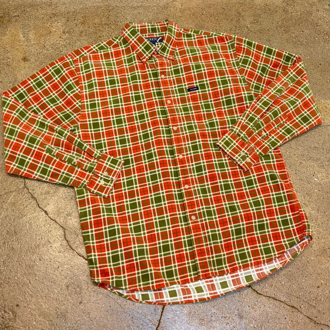 새상품급 미국 빈티지 아이비크루 코듀로이 골덴 긴팔 체크 셔츠 상품이미지2