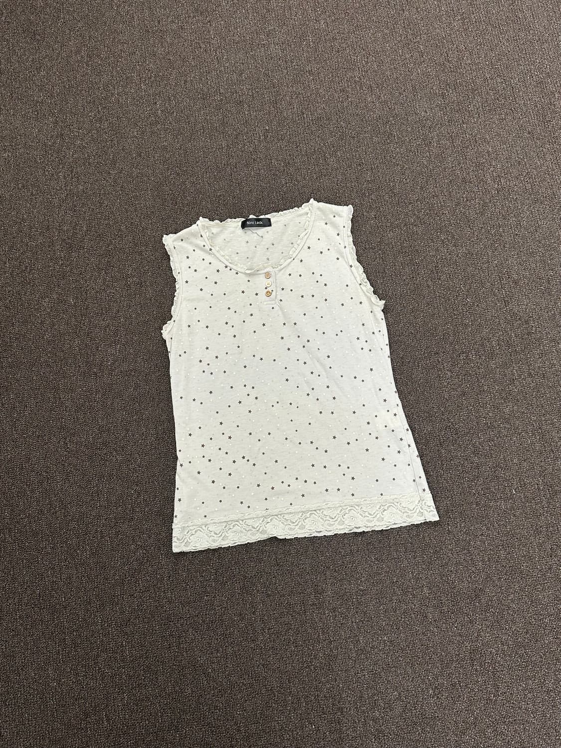 L)Japanese vintage 여성 별무늬 레이스 나시 상품이미지2