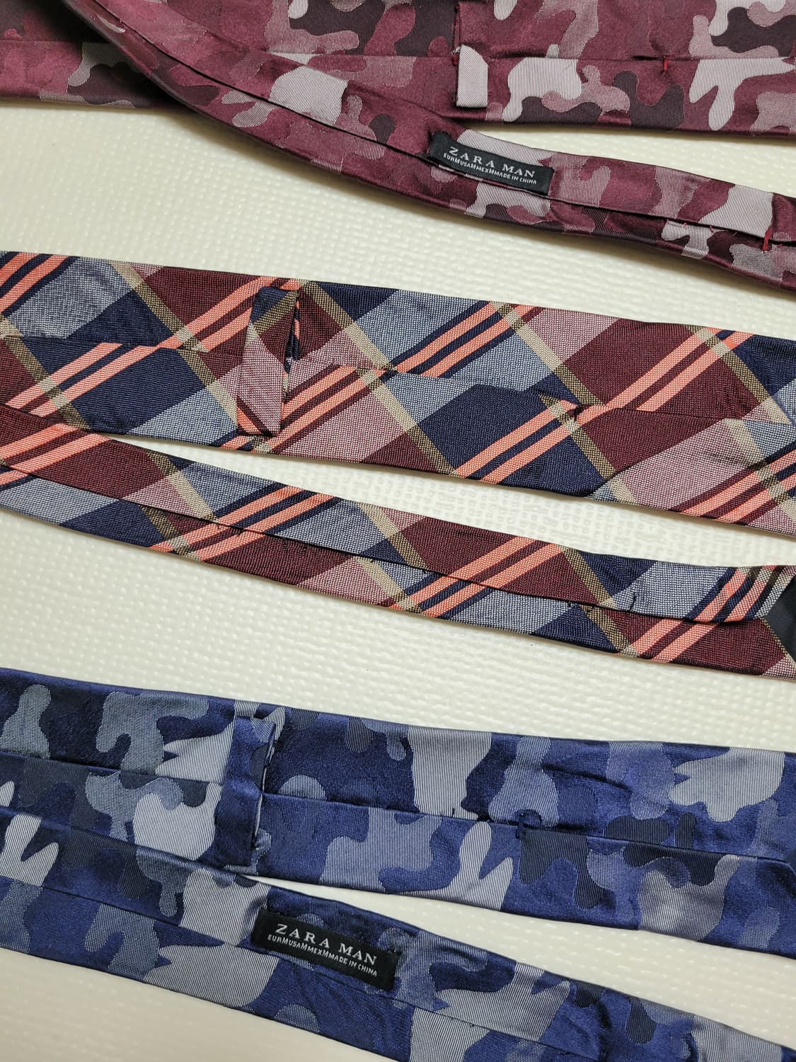 넥타이 3종 (까모, 체크 패턴 네이비, 오렌지, 버건디) 상품이미지10