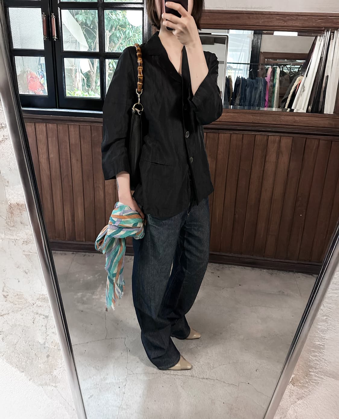 JPV orange&green sheer scarf 상품이미지2
