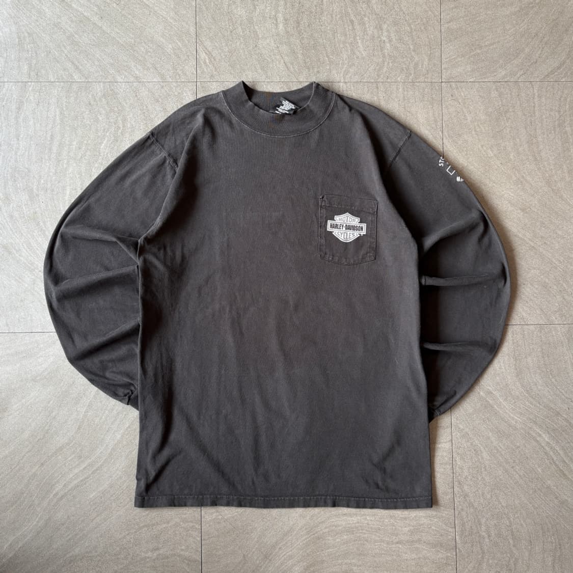 90년대 미국 생산 할리데이비슨 블랙 긴팔 티셔츠 상품이미지1